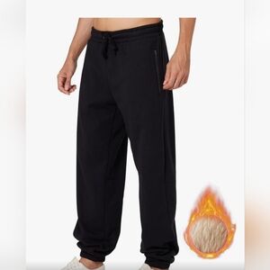Men's Baggy Sherpa Black Sweatpants